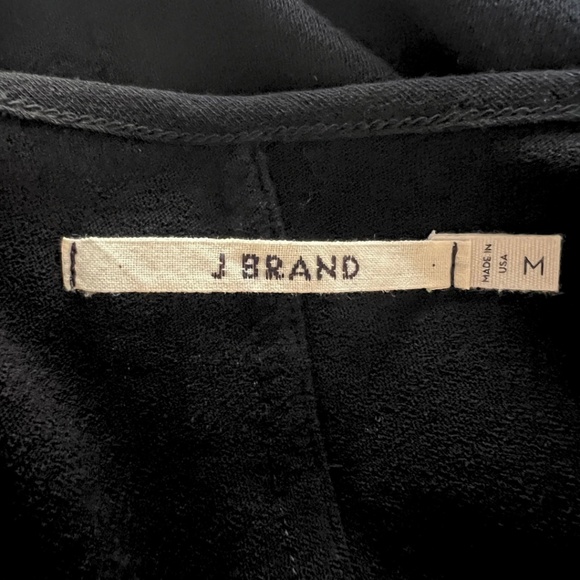 J Brand Sheer Black Long Sleeve Round Neck Top with Shirtail Hem - Medium - Picture 12 of 12